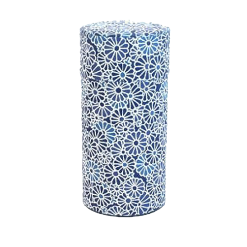 Boîte à thé motifs petites fleurs bleu foncé 200g